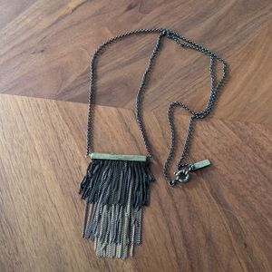 Madewell Black and Gold Fringe Necklace